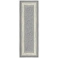 thumbnail image 1 of Ottomanson Border Bathroom Runner Rug 20" x 53" - Non Slip Low Pile Carpet, Light Gray, 1 of 14