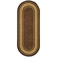 thumbnail image 1 of Ottomanson Non-Slip Hallway Runner Rug 20" x 59" Oval Perfect for High Traffic Areas, Brown Border, 1 of 8