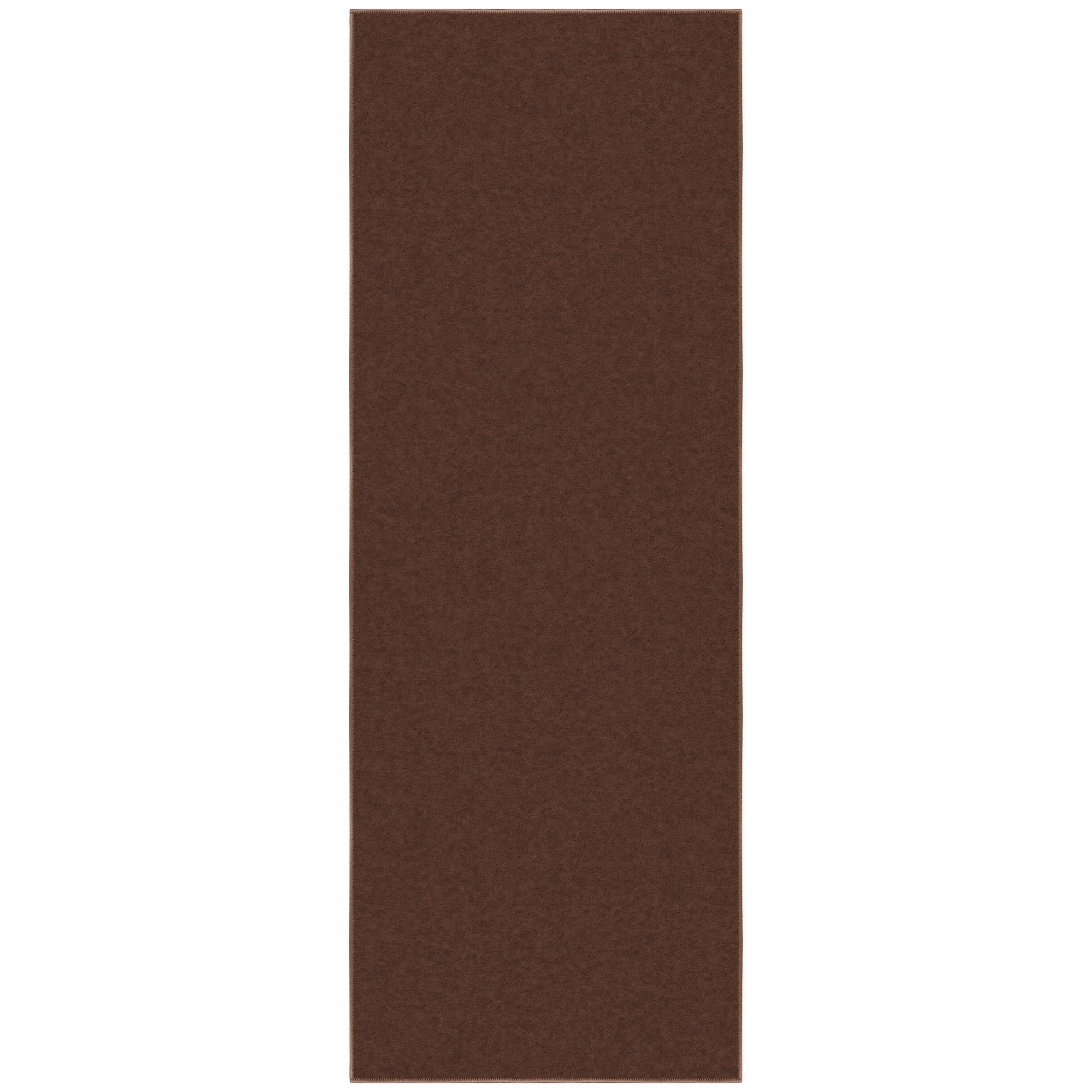 Brown Synthetic Non-Slip Rectangle Area Rug 2'2" x 6'