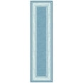 thumbnail image 1 of Ottomanson Border Hallway Runner Rug 2'7" x 9'10" - Non Slip Low Pile Carpet, Blue, 1 of 14