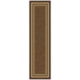thumbnail image 1 of Ottomanson Border Hallway Runner Rug 2'7" x 9'6" - Non Slip Low Pile Carpet, Dark Brown, 1 of 13