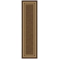 thumbnail image 1 of Ottomanson Border Hallway Runner Rug 2'7" x 9'6" - Non Slip Low Pile Carpet, Dark Brown, 1 of 13