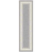 Ottomanson Non-Slip Hallway Runner Rug 3x10 Rubberback Border Indoor Rug, 2'7" x 9'6", Light Gray