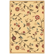 Ottomanson Non-Slip Indoor Entryway Rug 1'10.5" x 3' – Low Pile Stain Resistant Door Mat, Floral Beige