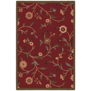 Ottomanson Non-Slip Indoor Entryway Rug 1'10.5" x 3' – Low Pile Stain Resistant Door Mat, Floral Red