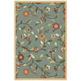 thumbnail image 1 of Ottomanson Non-Slip Indoor Entryway Rug 1'10.5" x 3' – Low Pile Stain Resistant Door Mat, Floral Seafoam Green, 1 of 7