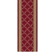 Ottomanson Non-Slip Indoor Entryway Rug 1'10.5" x 3' – Low Pile Stain Resistant Door Mat, Trellis Burgundy Red