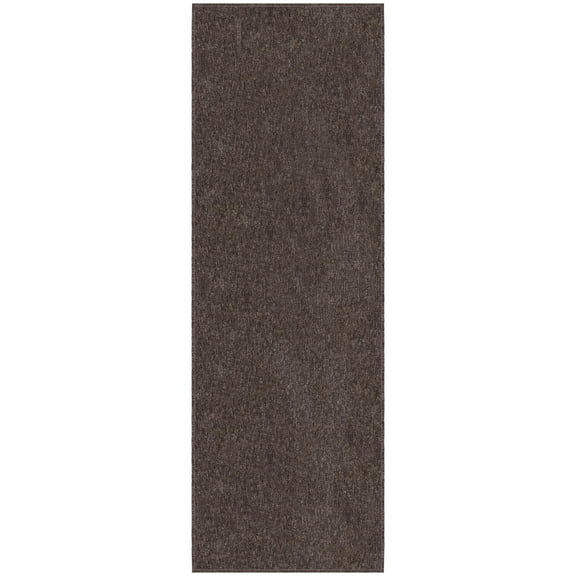 Ottomanson Non-Slip Kitchen Runner Rug 20" x 59" Stain-Resistant Low Pile Carpet for Entryway, Brown