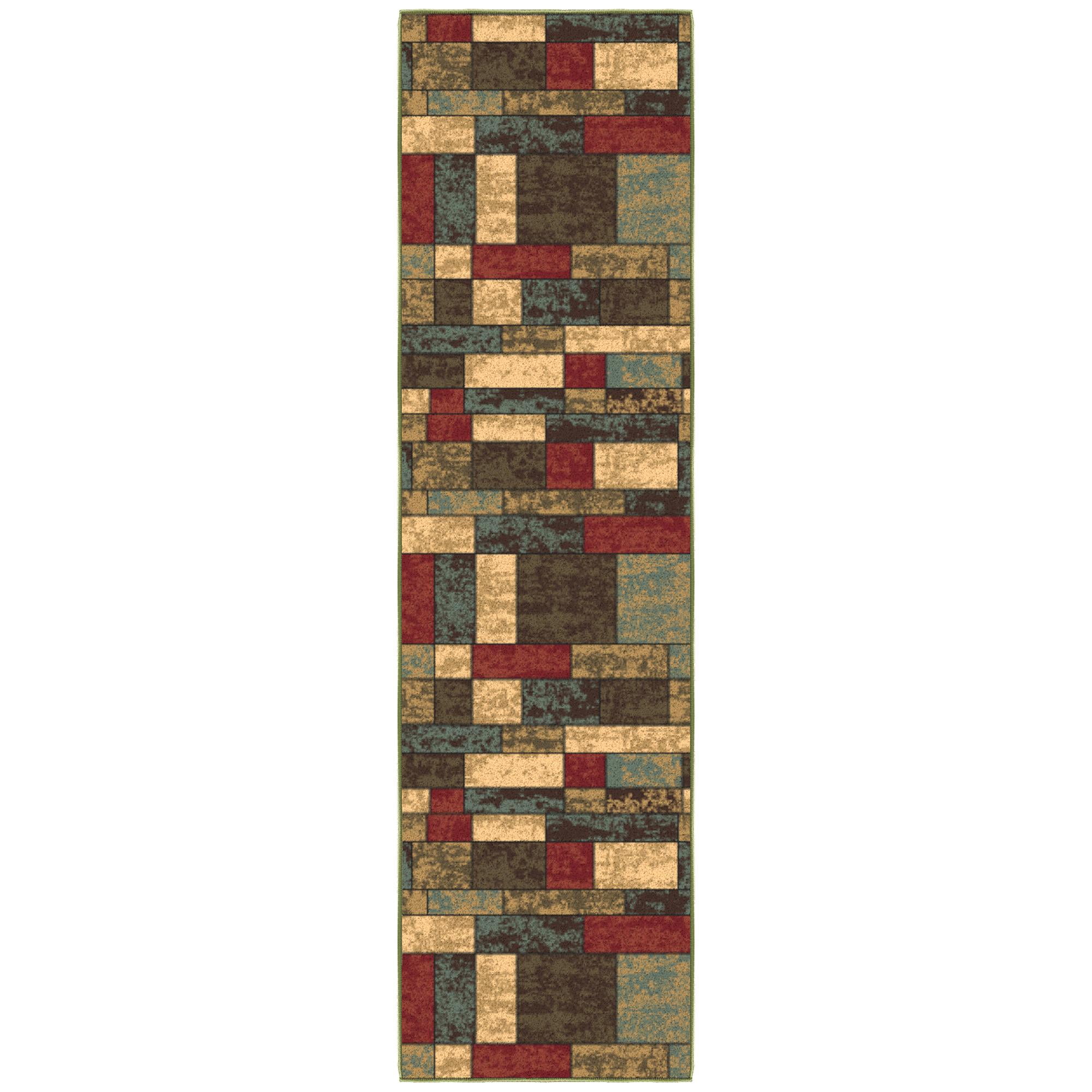 Multicolor Synthetic Non-Slip Runner Rug 1'10" x 7'