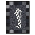 thumbnail image 1 of Ottomanson Non-Slip Rubberback Checkered 2x3 Laundry Room Rug, 26" x 35", Black, 1 of 8