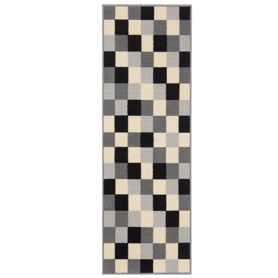 Ottomanson Non-Slip Hallway Runner Rug 20" x 59" Perfect for High Traffic Areas, Gray