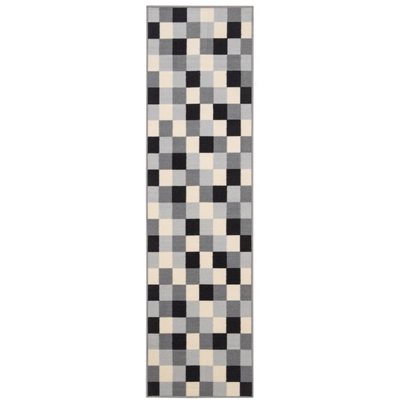 Ottomanson Non-Slip Hallway Runner Rug 1'10" x 7' Perfect for High Traffic Areas, Gray