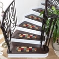 thumbnail image 1 of Ottomanson Non-Slip Rubberback Checkered 8.5" x 26" Indoor Oval Stair Treads, 14 Pack, Multicolor, 1 of 13