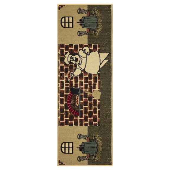 Ottomanson Non-Slip Rubberback Chef 2x5 Kitchen Runner Rug, 20" x 59", Beige