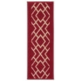thumbnail image 1 of Ottomanson Non-Slip Rubberback Diamond 8.5" x 26" Indoor Stair Treads, 7 Pack, Red/Cream, 1 of 13