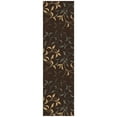 thumbnail image 1 of Ottomanson Leaf Hallway Runner Rug 2'7" x 9'10" - Non Slip Low Pile Carpet, Brown, 1 of 14