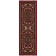 Ottomanson Medallion Bathroom Runner Rug 20" x 53" - Non Slip Low Pile Carpet, Red