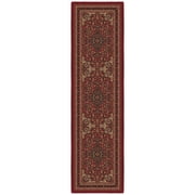 Ottomanson Medallion Kitchen Runner Rug 1'10" x 6' - Non Slip Low Pile Carpet, Red