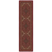 Ottomanson Medallion Kitchen Runner Rug 1'10" x 6' - Non Slip Low Pile Carpet, Red