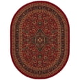thumbnail image 1 of Ottomanson Non-Slip Area Rug for Living Room 5' x 6'6" Oval Durable Low Profile Carpet, Red Oriental, 1 of 8