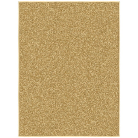 Ottomanson Solid Indoor Doormat 2'3" x 3' - Non Slip Low Pile Area Rug for Entryway, Beige