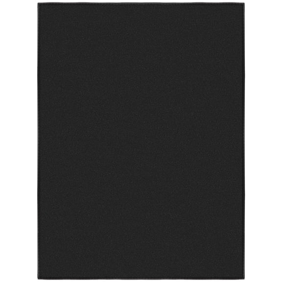 Ottomanson Solid Indoor Doormat 1'10" x 3' - Non Slip Low Pile Area Rug for Entryway, Black