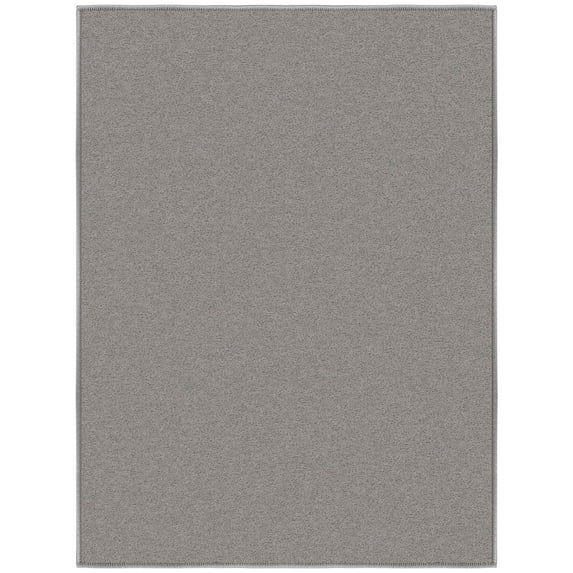 Ottomanson Solid Indoor Doormat 2'3" x 3' - Non Slip Low Pile Area Rug for Entryway, Gray