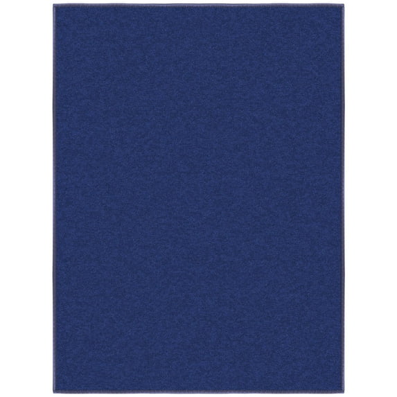 Ottomanson Solid Indoor Doormat 2'3" x 3' - Non Slip Low Pile Area Rug for Entryway, Navy