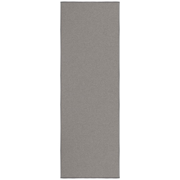 Ottomanson Solid Bathroom Runner Rug 20" x 53" - Non Slip Low Pile Carpet, Gray