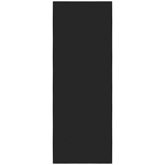 Ottomanson Solid Kitchen Runner Rug 2'2" x 6' - Non Slip Low Pile Carpet, Black