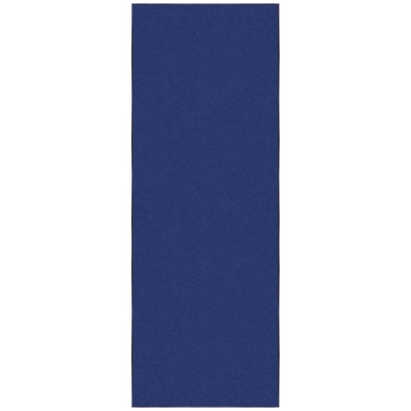 Ottomanson Solid Kitchen Runner Rug 1'10" x 6' - Non Slip Low Pile Carpet, Navy