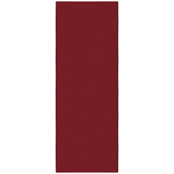 Ottomanson Solid Kitchen Runner Rug 1'10" x 6' - Non Slip Low Pile Carpet, Red
