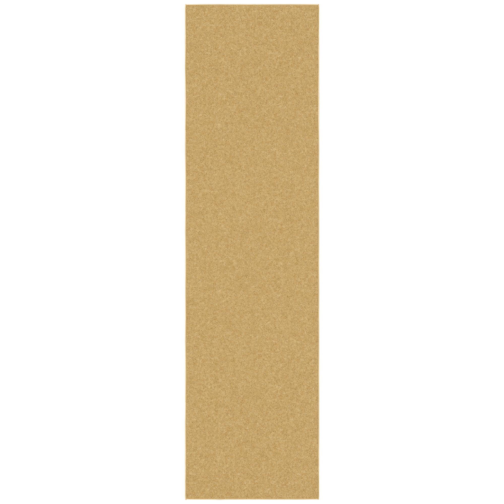 Ottomanson Solid Hallway Runner Rug 2'7" x 9'10" - Non Slip Low Pile Carpet, Beige