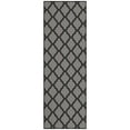thumbnail image 1 of Ottomanson Trellis Bathroom Runner Rug 20" x 59" - Non Slip Low Pile Carpet, Dark Gray, 1 of 13