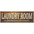 thumbnail image 1 of Ottomanson Non-Slip Rubberback Text 2x5 Laundry Room Runner Rug, 20" x 59", Brown, 1 of 11