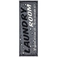 thumbnail image 1 of Ottomanson Non-Slip Rubberback Text 2x5 Laundry Room Runner Rug, 20" x 59", Dark Gray, 1 of 8