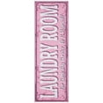 thumbnail image 1 of Ottomanson Non-Slip Rubberback Text 2x5 Laundry Room Runner Rug, 20" x 59", Pink, 1 of 8