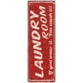 thumbnail image 1 of Ottomanson Non-Slip Rubberback Text 2x5 Laundry Room Runner Rug, 20" x 59", Red, 1 of 8