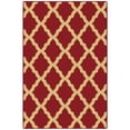 thumbnail image 1 of Ottomanson Trellis Area Rug 3'3" x 5' - Non Slip Low Pile Carpet, Red, 1 of 11