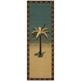 thumbnail image 1 of Ottomanson Non-Slip Rubberback Tropical Palm Tree 2x5 Kitchen Runner Rug, 20" x 59", Blue/Beige, 1 of 8