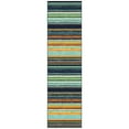 thumbnail image 1 of Ottomanson Striped Hallway Runner Rug 2'7" x 9'10" - Non Slip Low Pile Carpet, Multicolor, 1 of 14