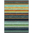 thumbnail image 1 of Ottomanson Striped Area Rug 5' x 6'6" - Non Slip Low Pile Carpet, Multicolor, 1 of 8