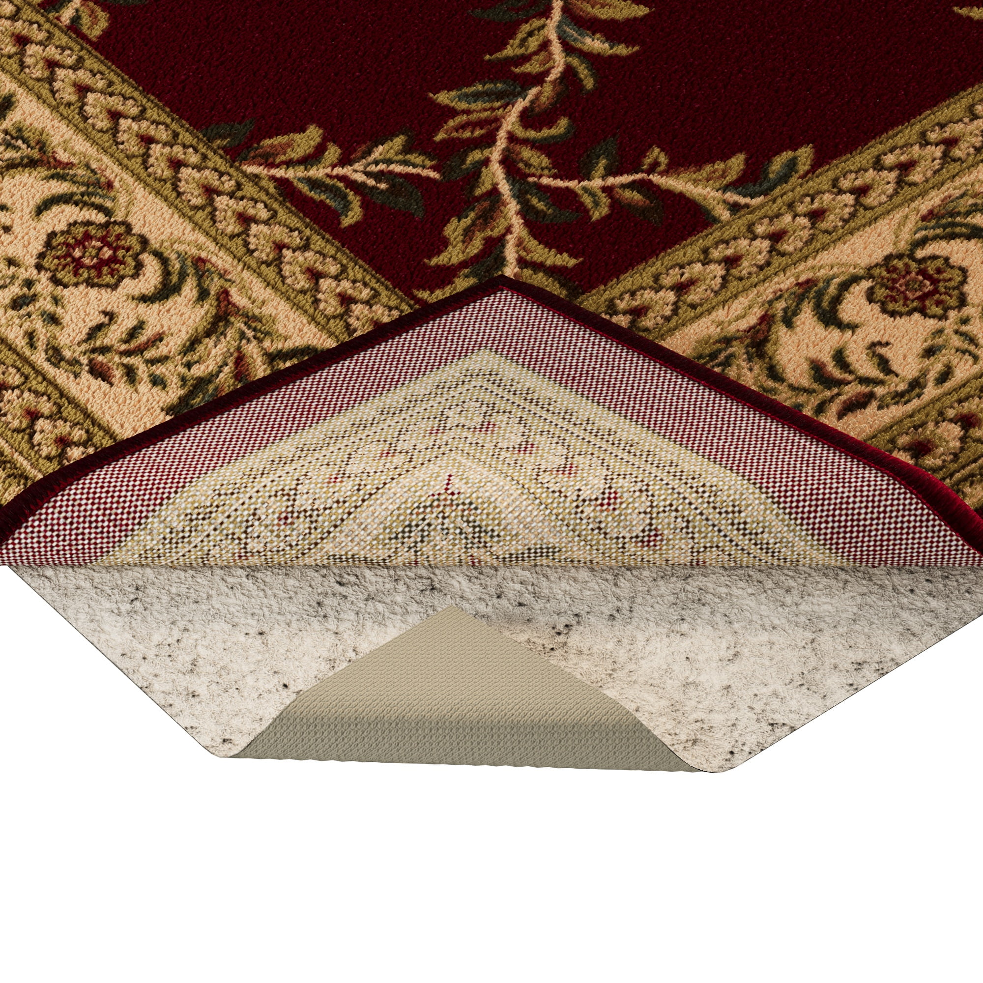 Ottomanson Non-Slip Rug Pad Grip 4x8 Felt 1/8 Thick for Any Flooring Surface, 4' x 7'8", Beige