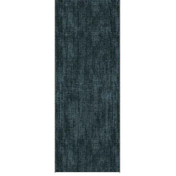 Ottomanson Aisle Runner Rug 1'10.5" x 21' Soft Non-Slip Indoor Rug, Solid Charcoal Navy