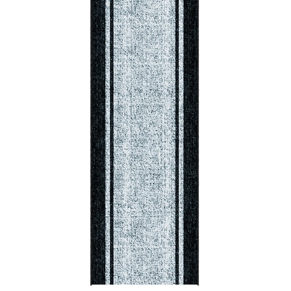 Ottomanson Aisle Runner Rug 1'10.5" x 25' Soft Non-Slip Indoor Rug, Border Gray