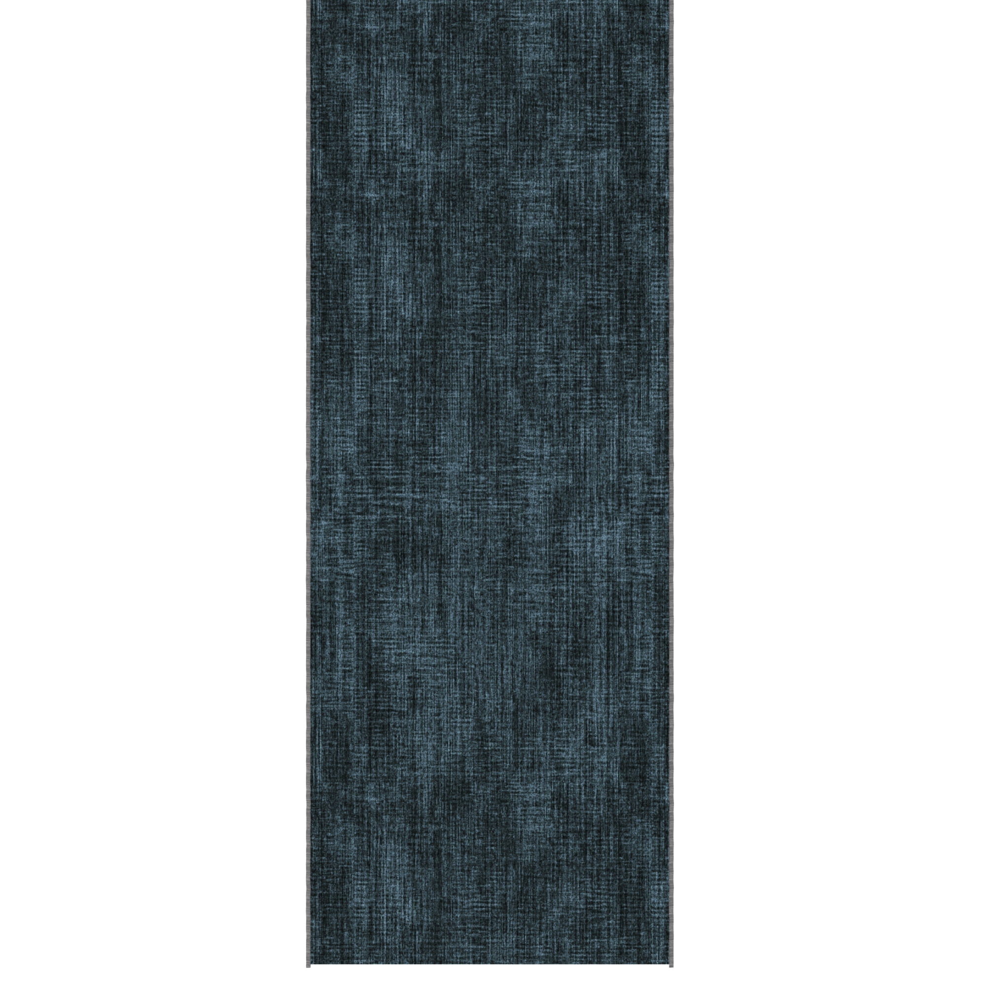 Ottomanson Aisle Runner Rug 1'10.5" x 33' Soft Non-Slip Indoor Rug, Solid Charcoal Navy