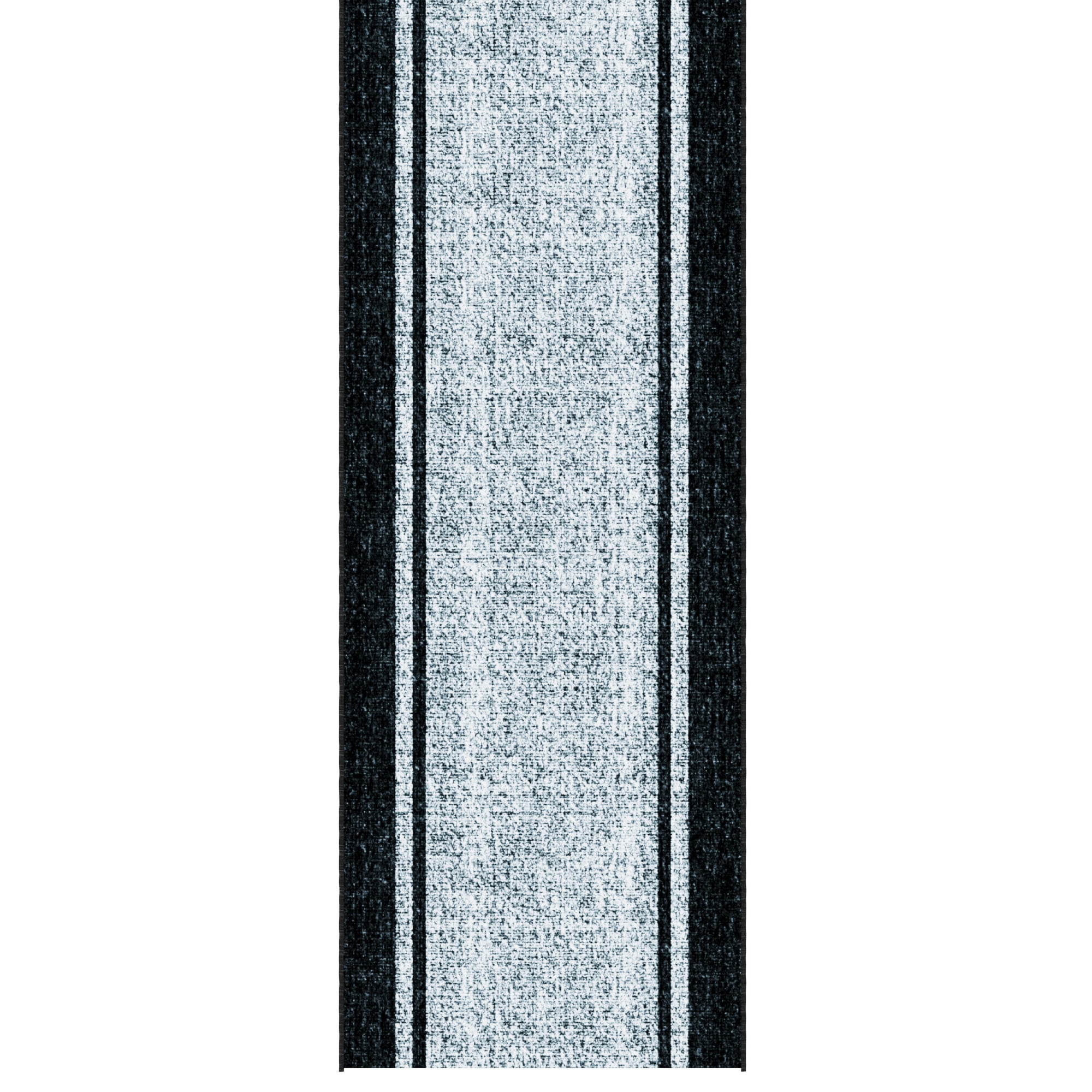 Ottomanson Aisle Runner Rug 1'10.5" x 41' Soft Non-Slip Indoor Rug, Border Gray