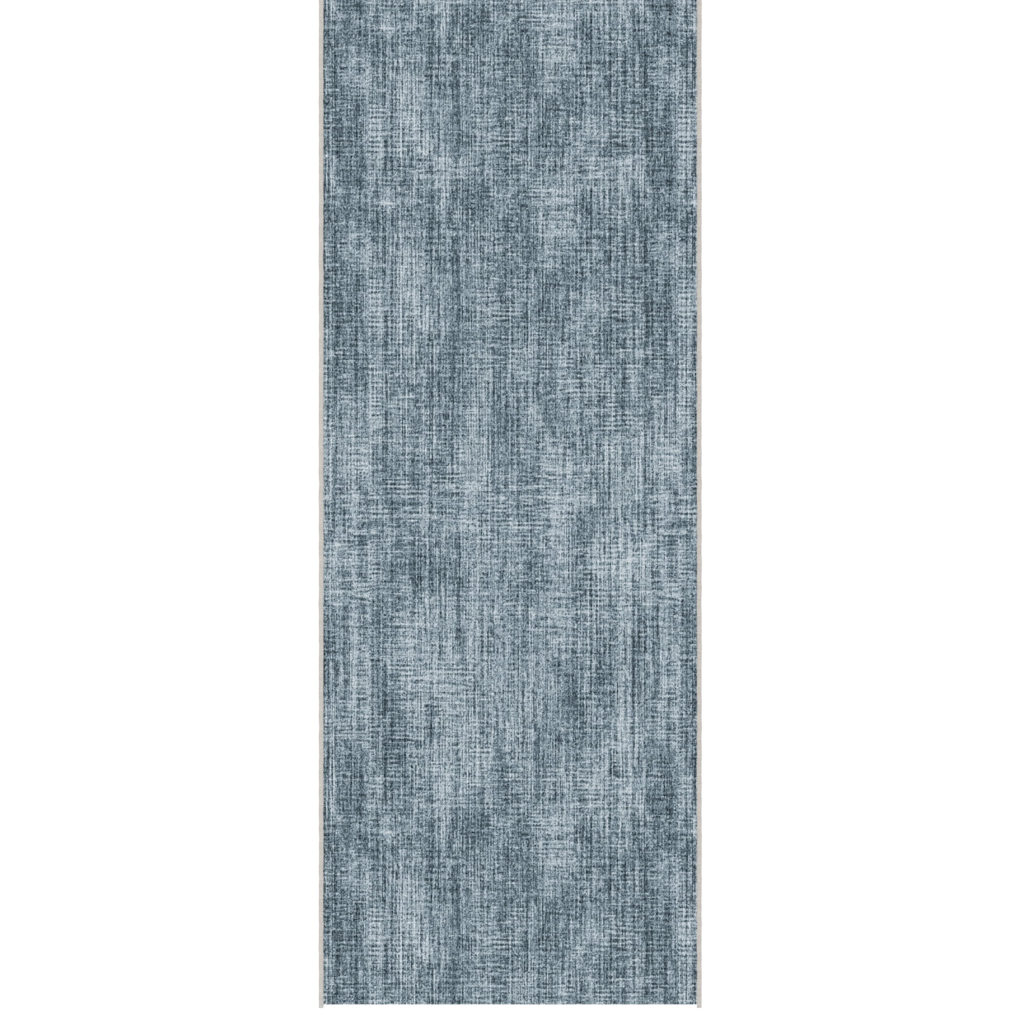 Ottomanson Aisle Runner Rug 1'10.5" x 45' Soft Non-Slip Indoor Rug, Solid Greyish Blue