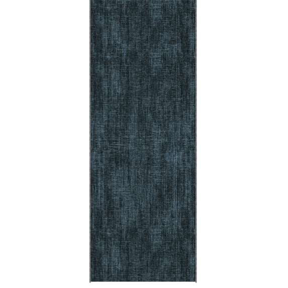Ottomanson Aisle Runner Rug 1'10.5" x 51' Soft Non-Slip Indoor Rug, Solid Charcoal Navy