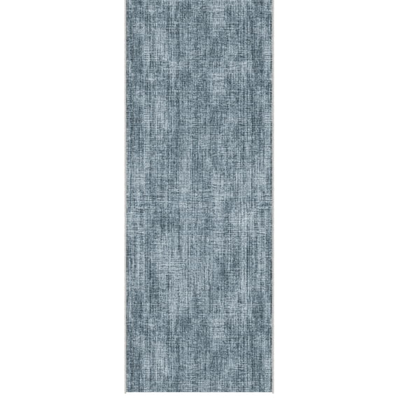 Ottomanson Aisle Runner Rug 1'10.5" x 55' Soft Non-Slip Indoor Rug, Solid Greyish Blue